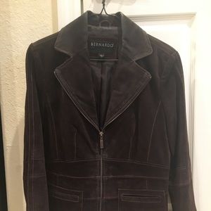 Bernardo Brown Suede ZipFront Blazer